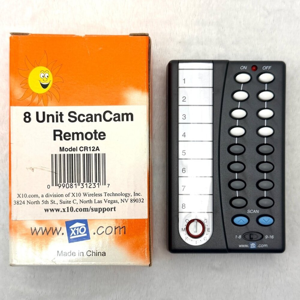 X10 8 Unit ScanCam Remote Control CR12A Tested & Works Open Box
